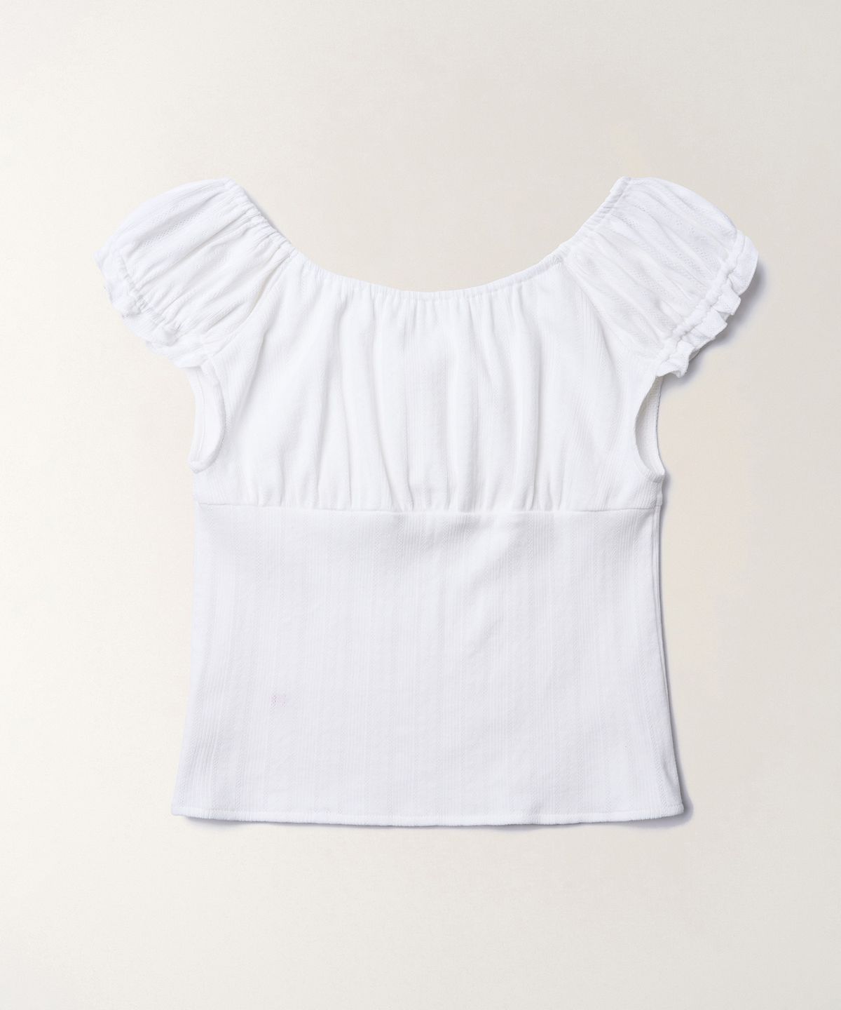 튜드먼트(TTUDEMENT) EYELET OFF-SHOULDER T-SHIRT_IVORY