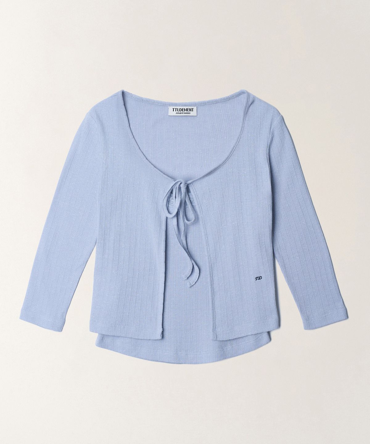 튜드먼트(TTUDEMENT) LACE CARDIGAN SET_LIGHT BLUE