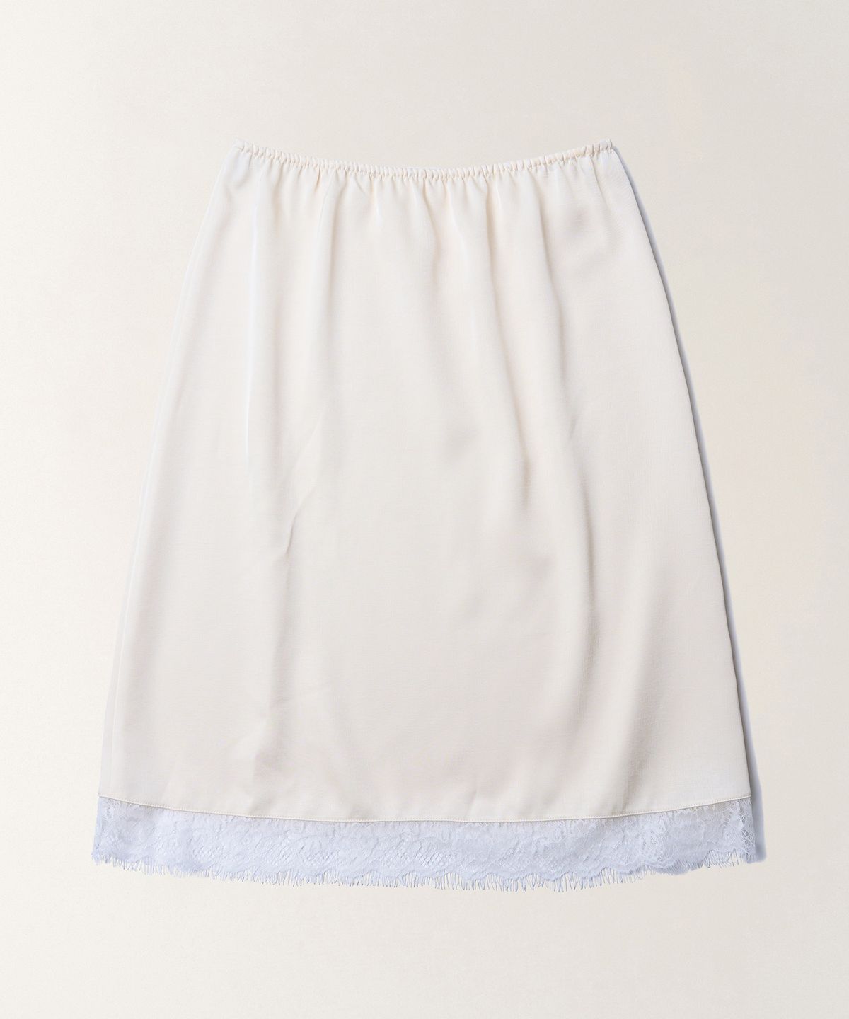 튜드먼트(TTUDEMENT) SATIN LACE MIDI SKIRT_CREAM
