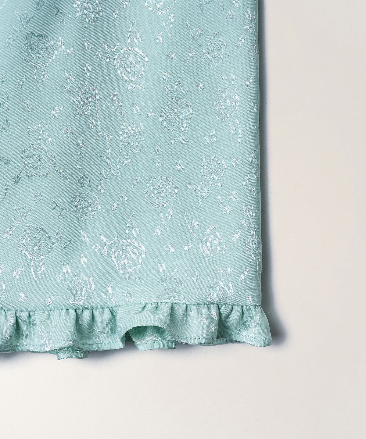 튜드먼트(TTUDEMENT) SATIN FRILLED MINI SKIRT_MINT