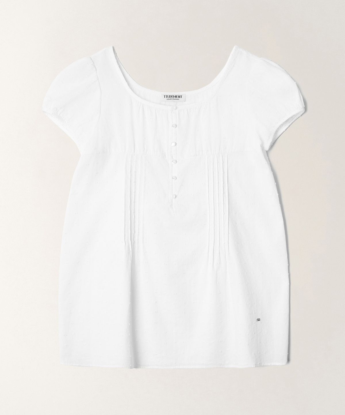 튜드먼트(TTUDEMENT) POLKA DOT MINI DRESS_WHITE