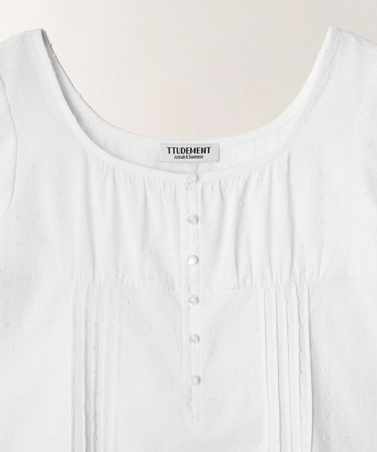 튜드먼트(TTUDEMENT) POLKA DOT MINI DRESS_WHITE