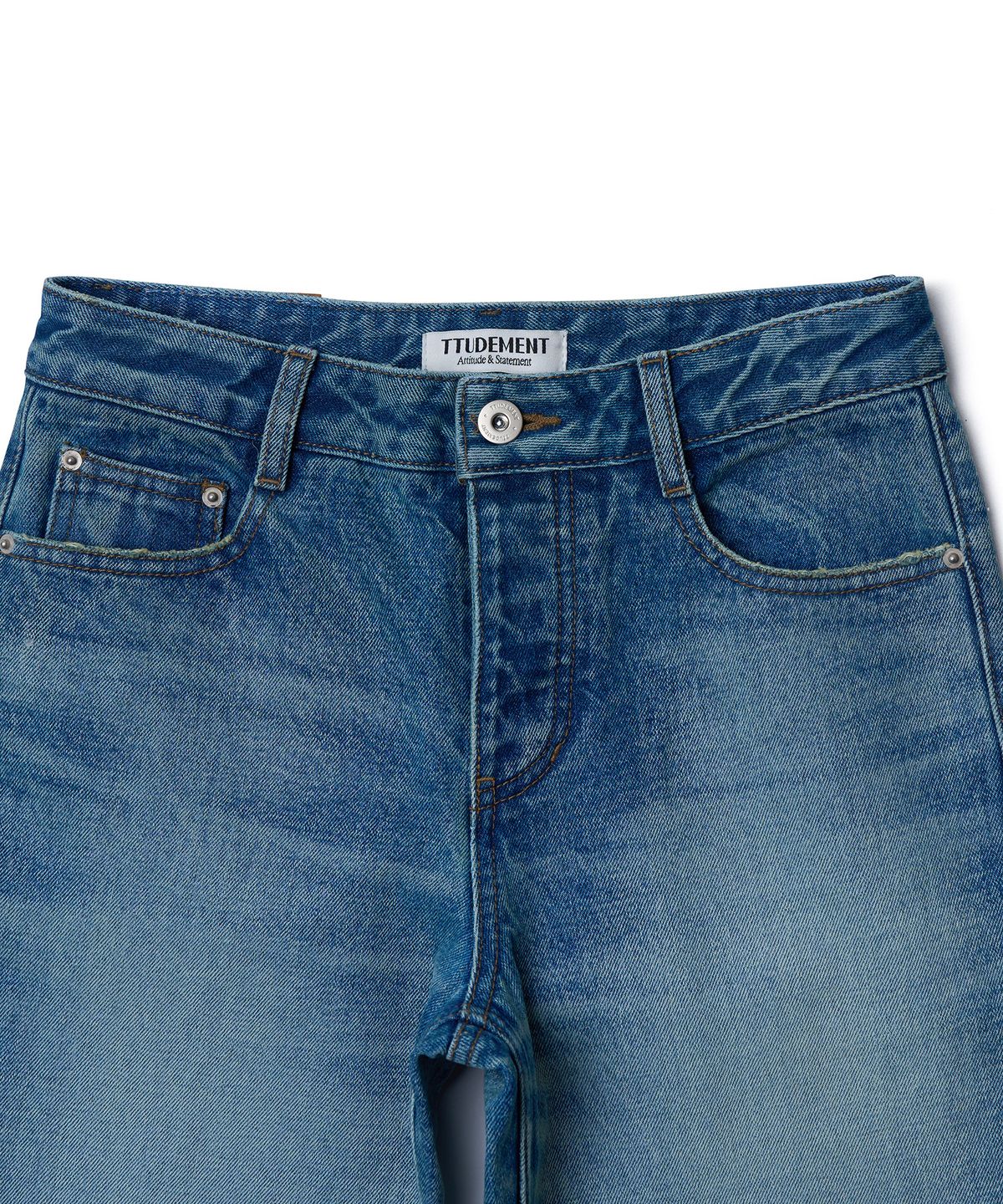 튜드먼트(TTUDEMENT) SEMI BOOTCUT DENIM PANTS_WASHED BLUE