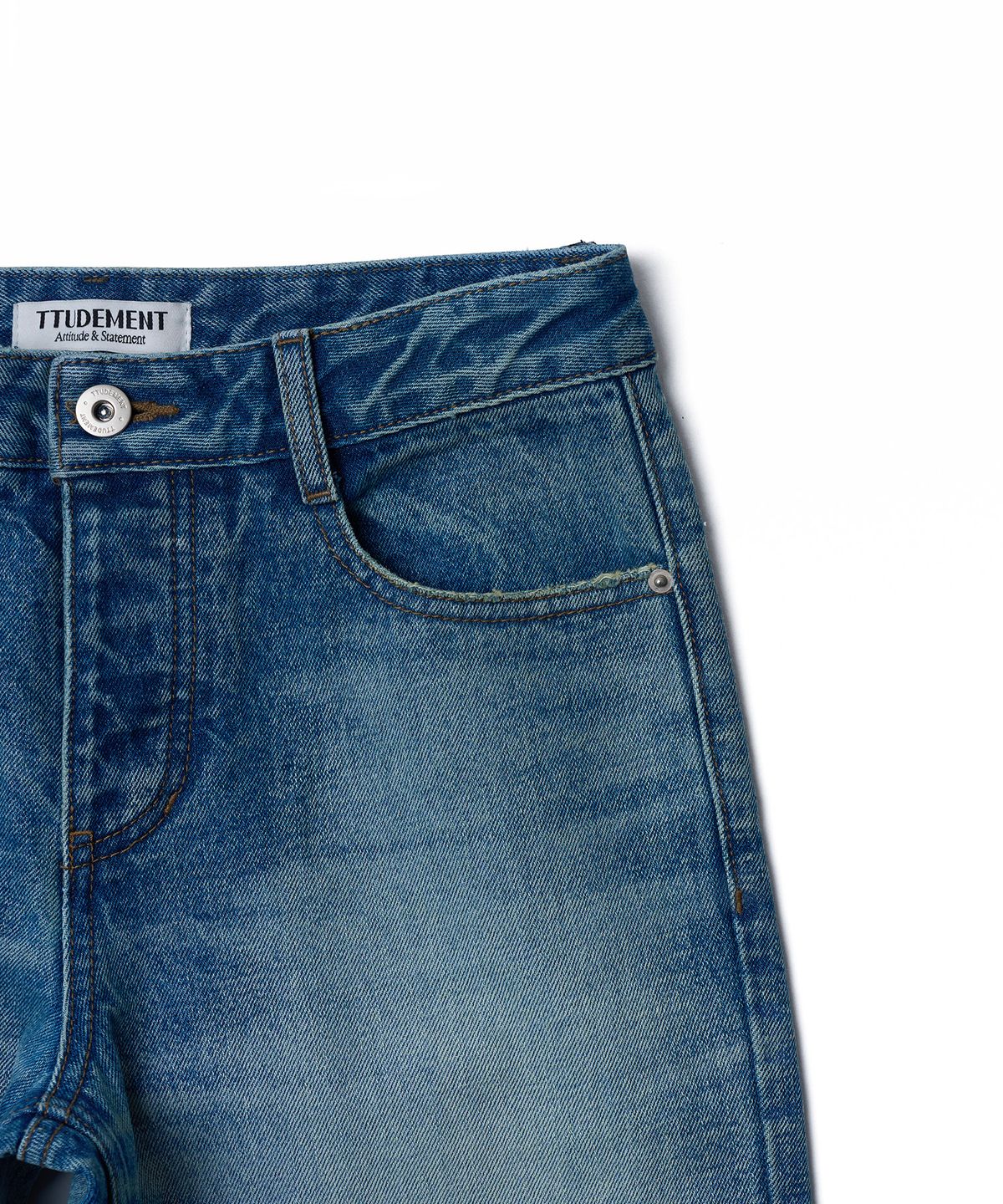 튜드먼트(TTUDEMENT) SEMI BOOTCUT DENIM PANTS_WASHED BLUE