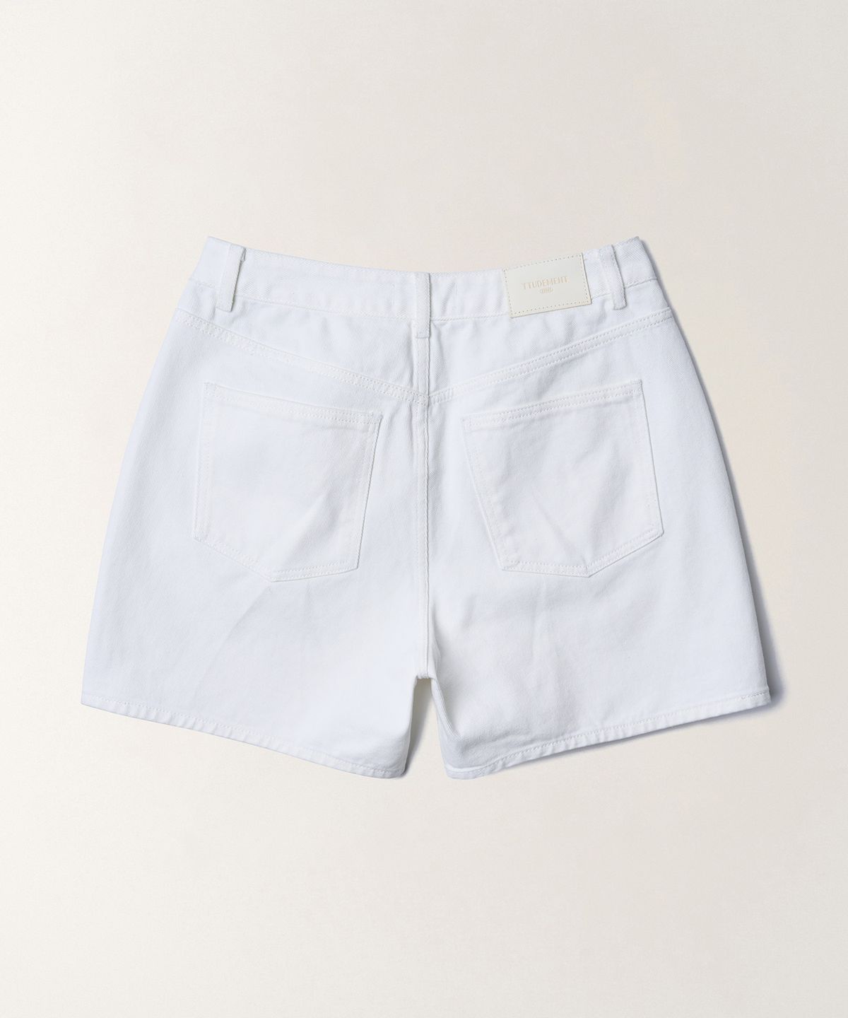 튜드먼트(TTUDEMENT) WASHED DENIM SHORTS_WHITE