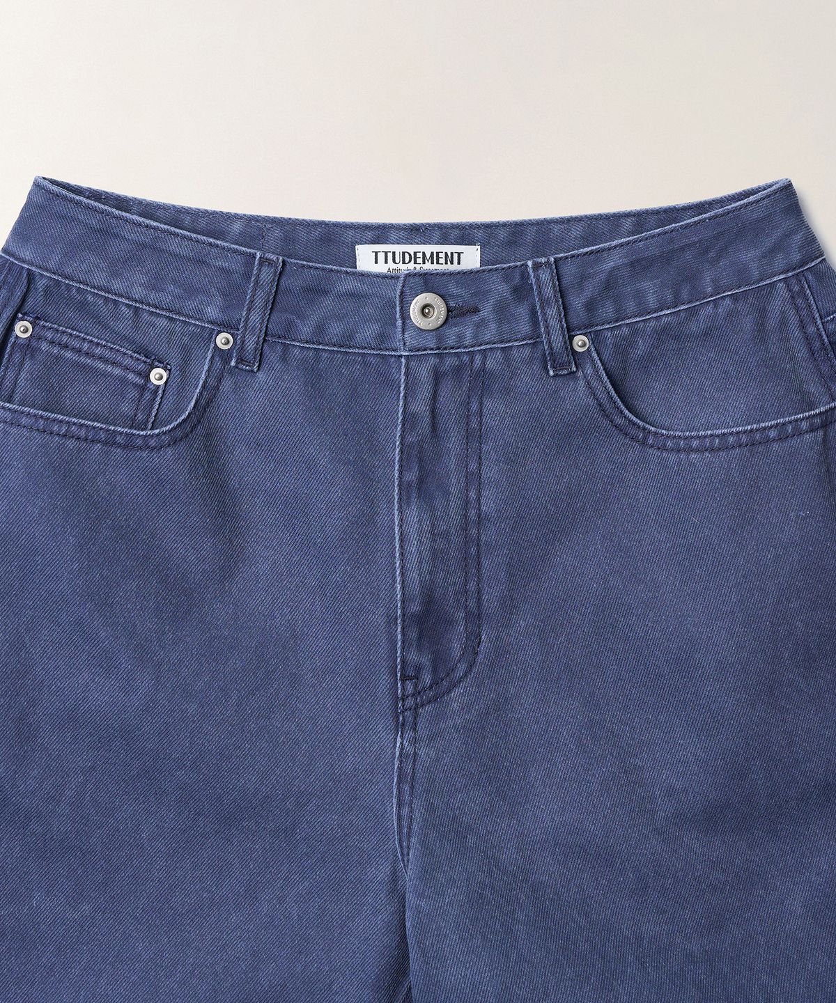 튜드먼트(TTUDEMENT) WASHED DENIM SHORTS_BLUE