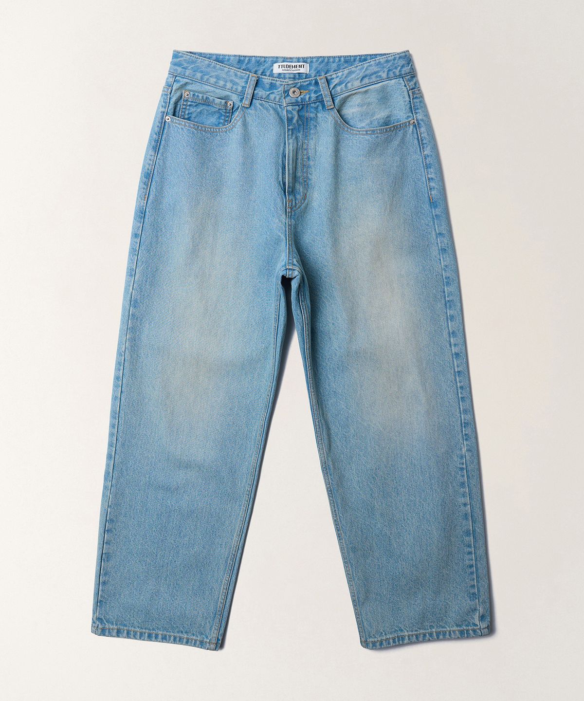 튜드먼트(TTUDEMENT) STRING WIDE DENIM PANTS_LIGHT BLUE
