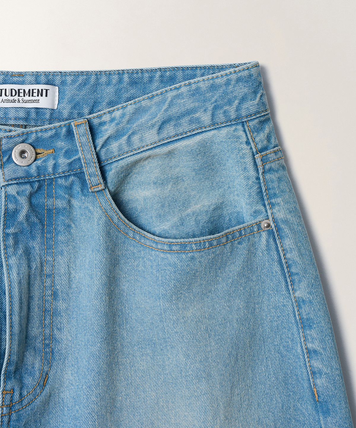 튜드먼트(TTUDEMENT) STRING WIDE DENIM PANTS_LIGHT BLUE