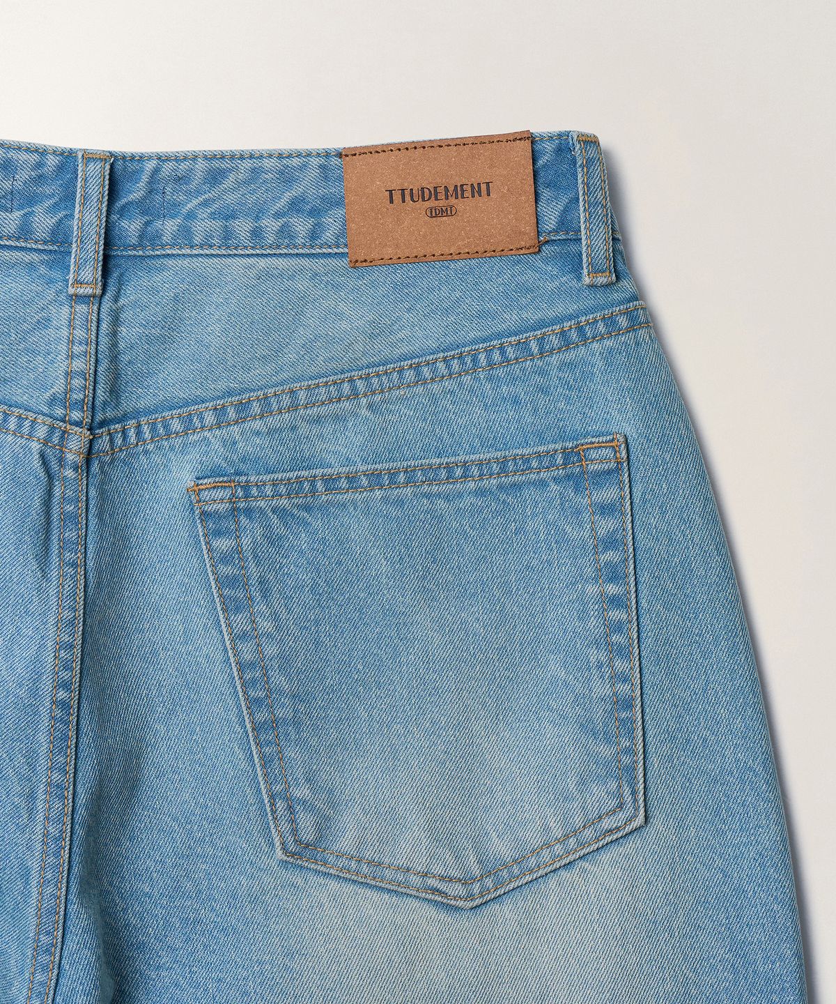 튜드먼트(TTUDEMENT) STRING WIDE DENIM PANTS_LIGHT BLUE