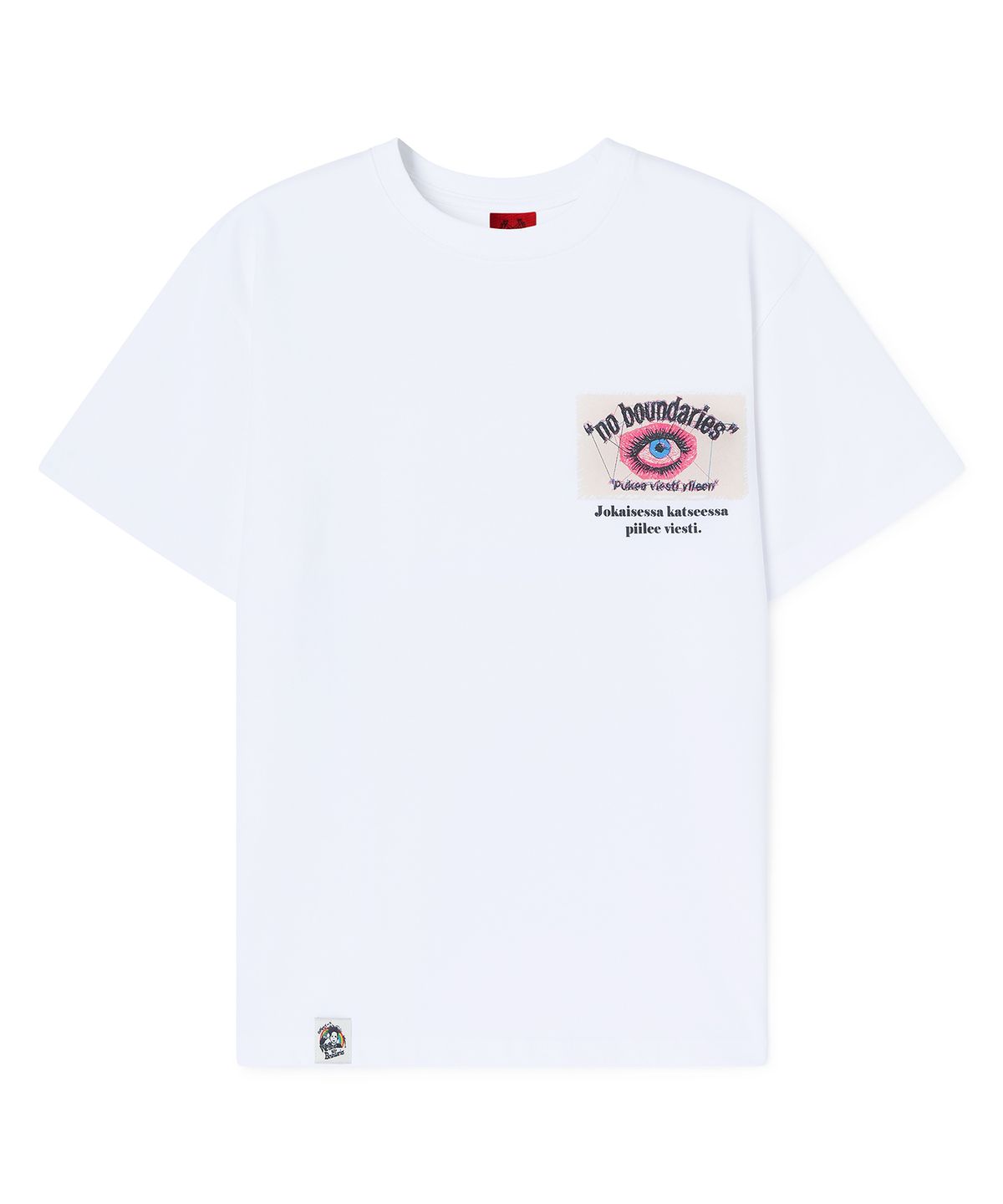 커넥트엑스(CONECTX) CONECTX x viesti Embroidery Effect Screen Print T-shirt_White