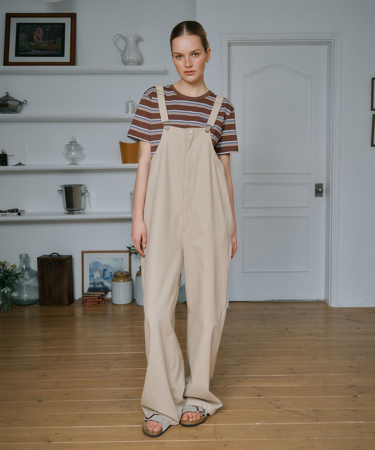 그린버터(GREENBUTTER) Garden Overall Pants (Beige)
