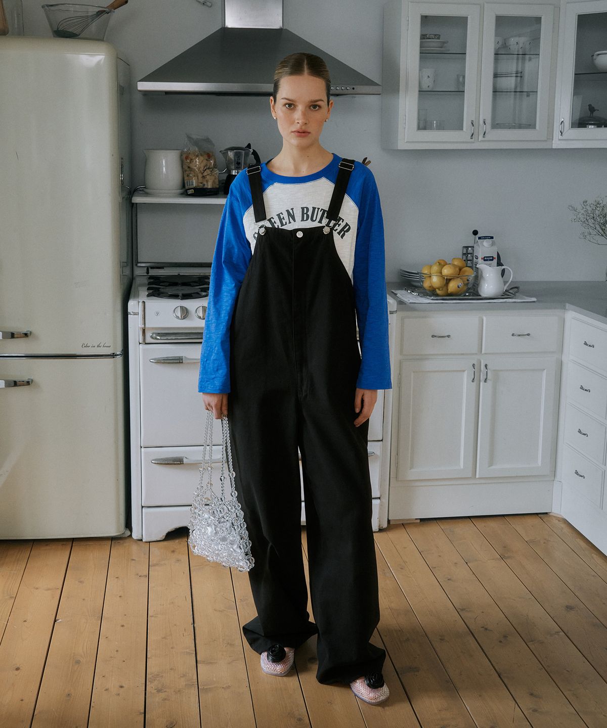 그린버터(GREENBUTTER) Garden Overall Pants (Black)