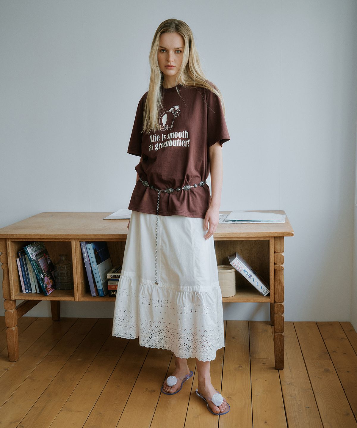 그린버터(GREENBUTTER) Meadow Lace Skirt (Ivory)