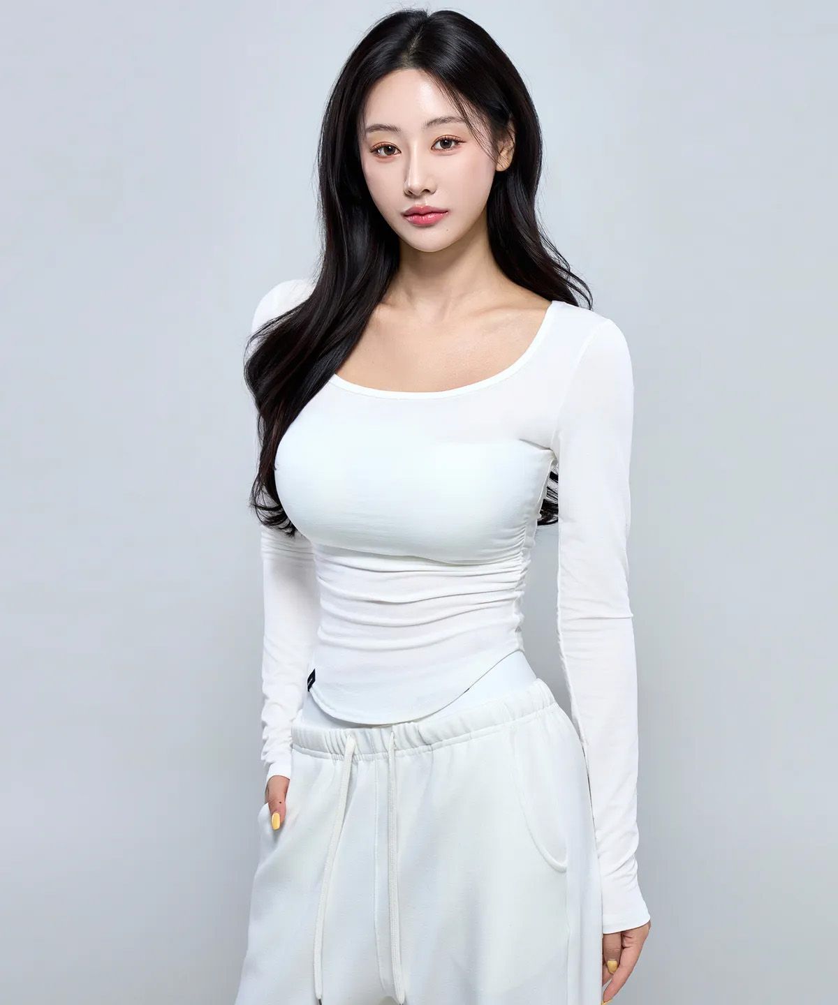 피지컬가먼츠(PHYSICAL GARMENTS) P5074 우먼 라운드 셔링 긴팔  [2COLOR]