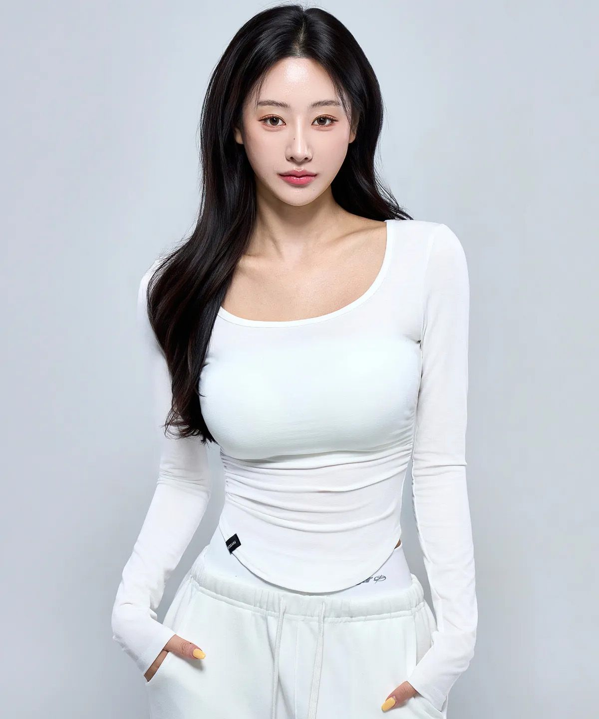 피지컬가먼츠(PHYSICAL GARMENTS) P5074 우먼 라운드 셔링 긴팔  [2COLOR]