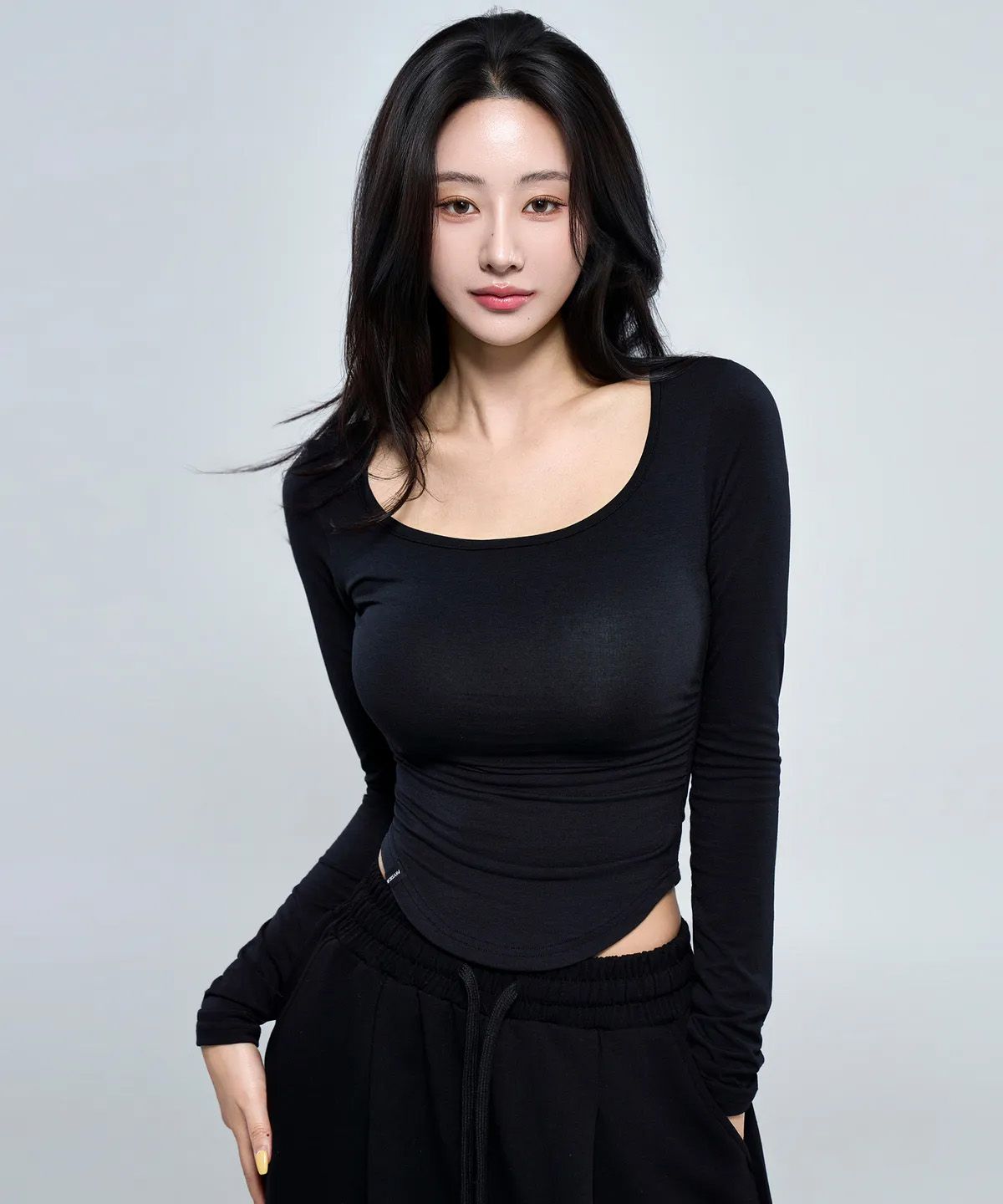피지컬가먼츠(PHYSICAL GARMENTS) P5074 우먼 라운드 셔링 긴팔  [2COLOR]