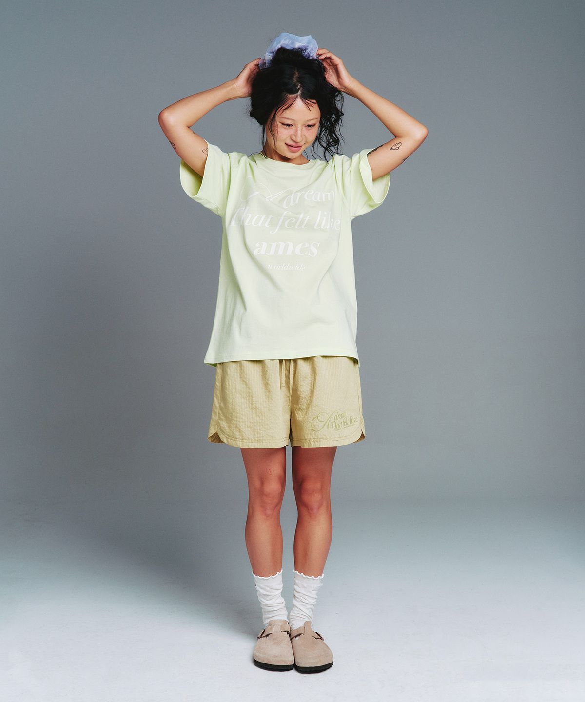 아메스 월드와이드(AMES-WORLDWIDE) CLASSIC STRIPE EASY SHORTS GREEN