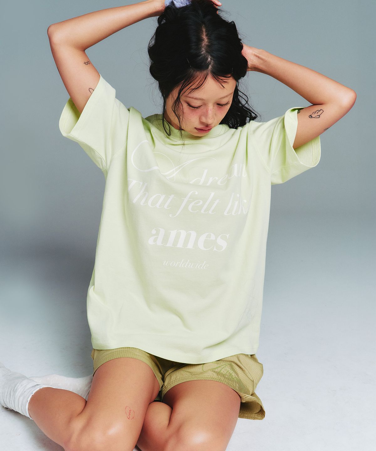 아메스 월드와이드(AMES-WORLDWIDE) CLASSIC STRIPE EASY SHORTS GREEN