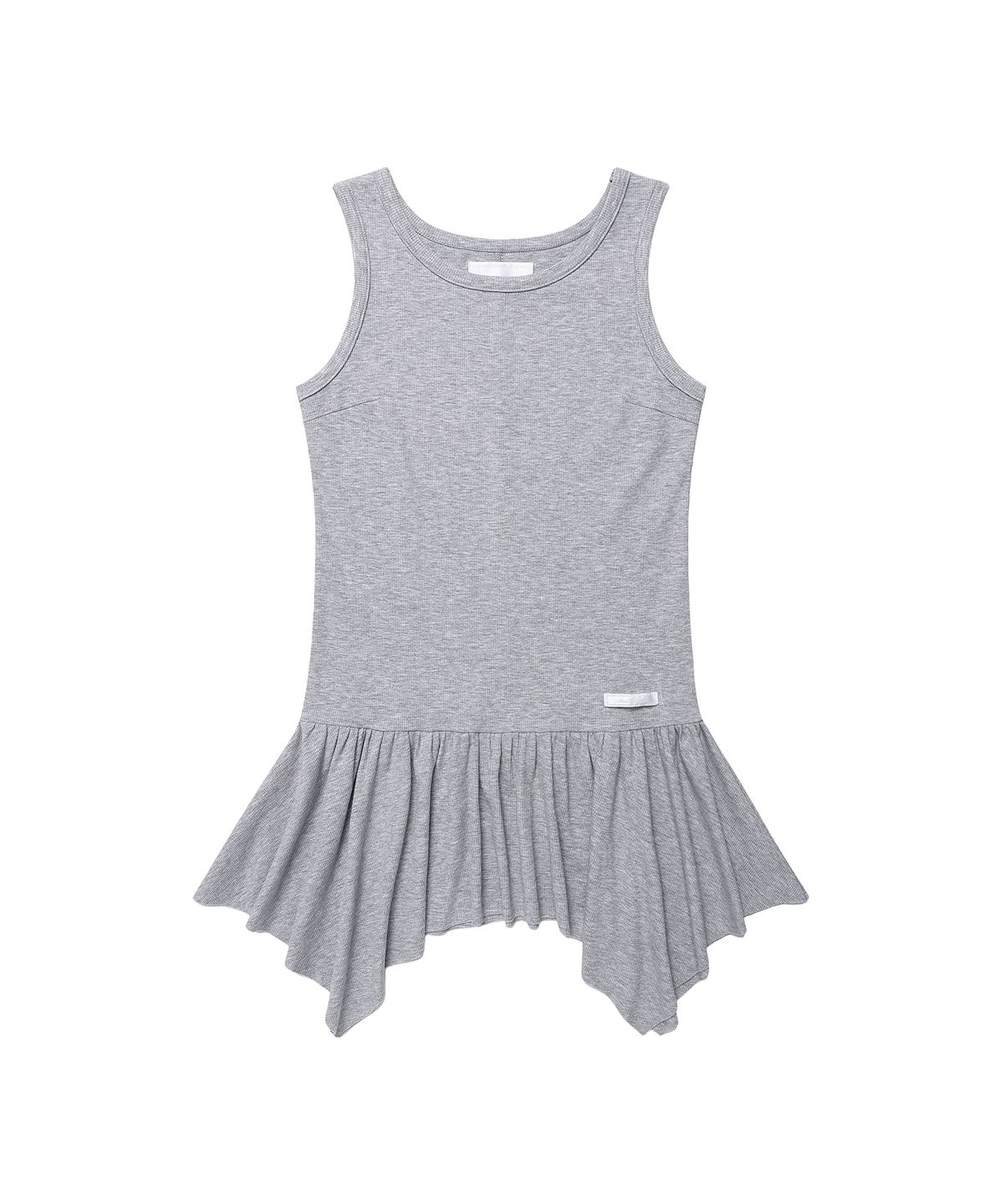 아메스 월드와이드(AMES-WORLDWIDE) CLASSIC SHIRRING SLEEVELESS DRESS GREY