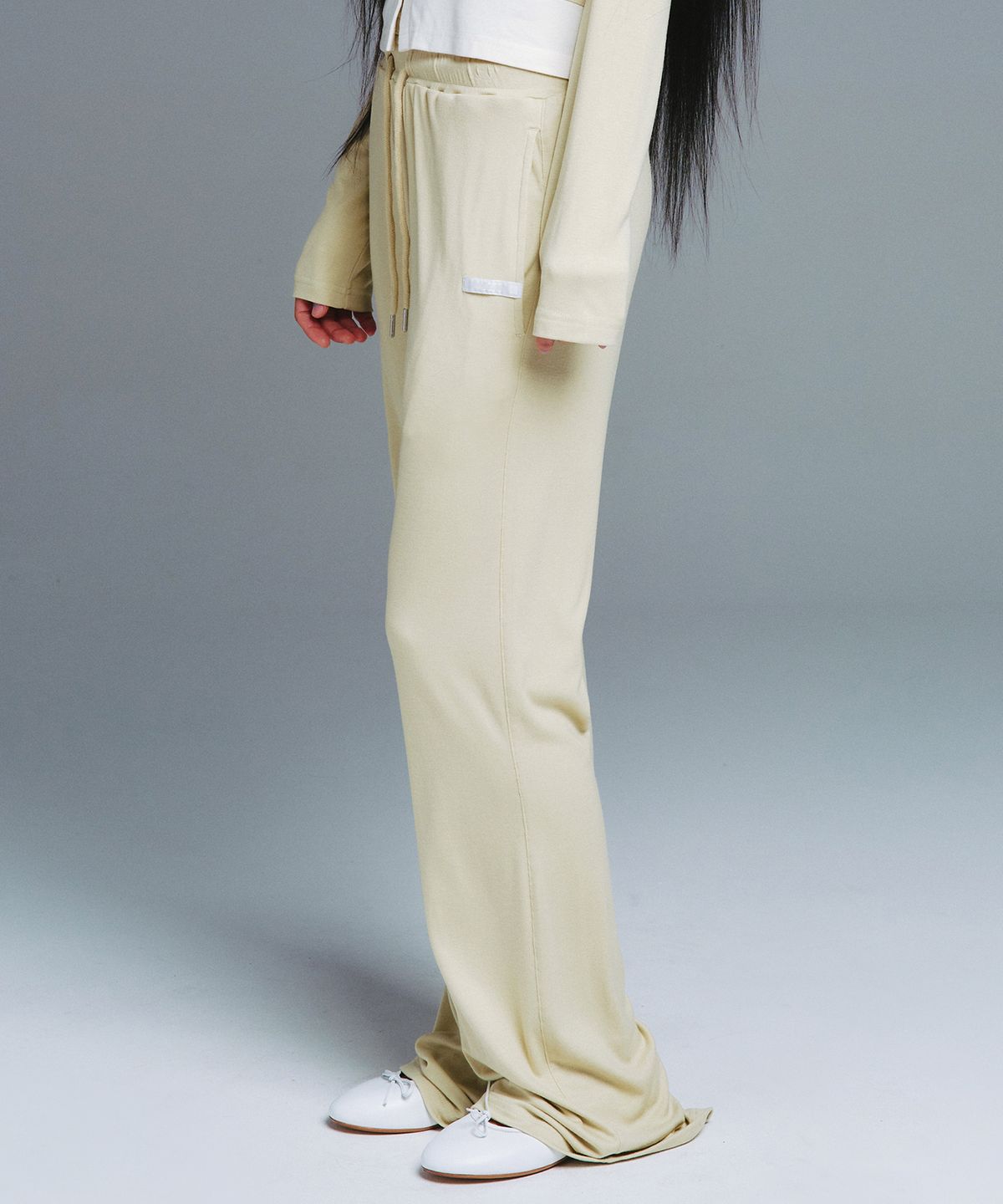 아메스 월드와이드(AMES-WORLDWIDE) CLASSIC BOOT CUT LEGGINGS PANTS LIGHT GREEN