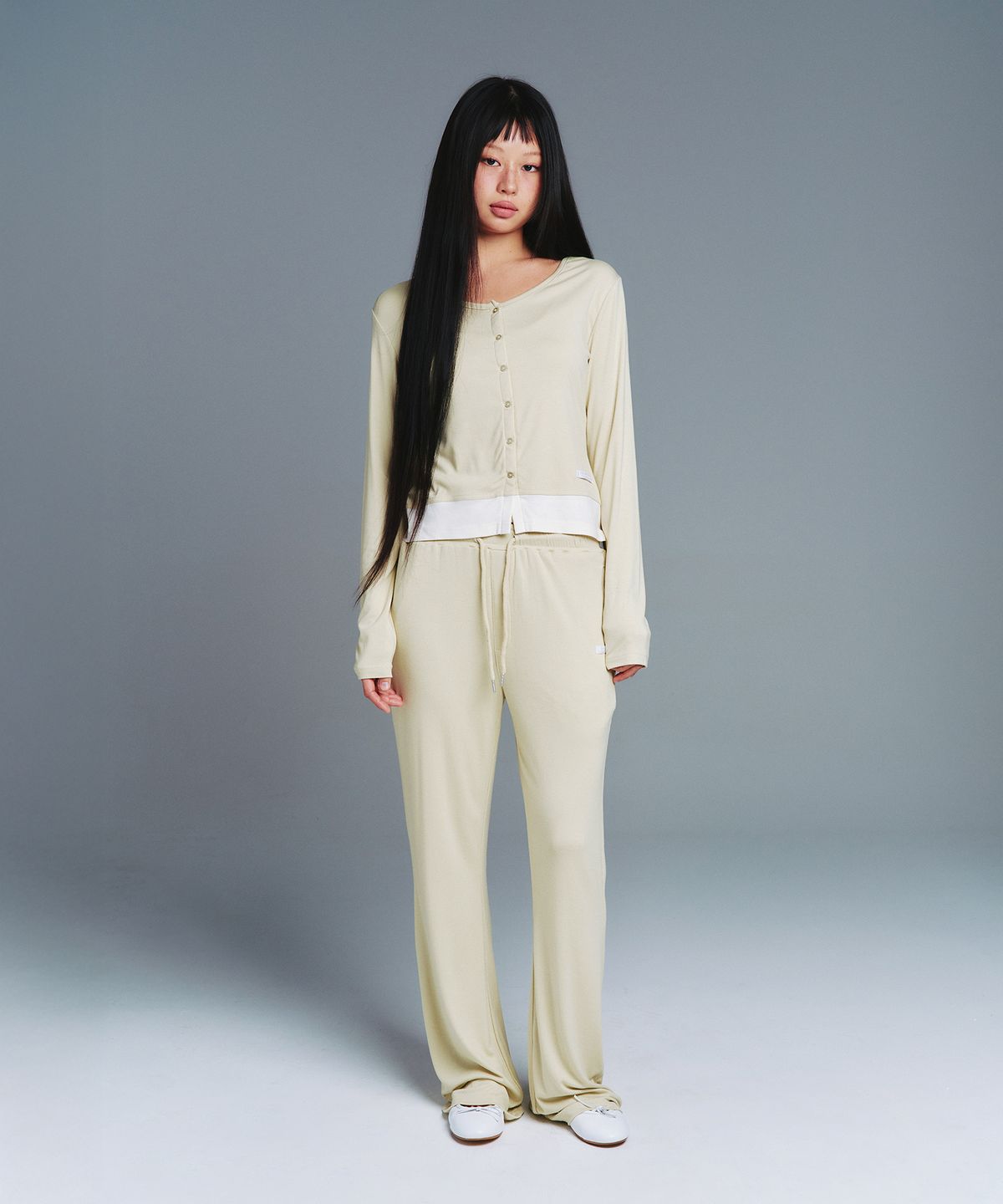 아메스 월드와이드(AMES-WORLDWIDE) CLASSIC BOOT CUT LEGGINGS PANTS LIGHT GREEN