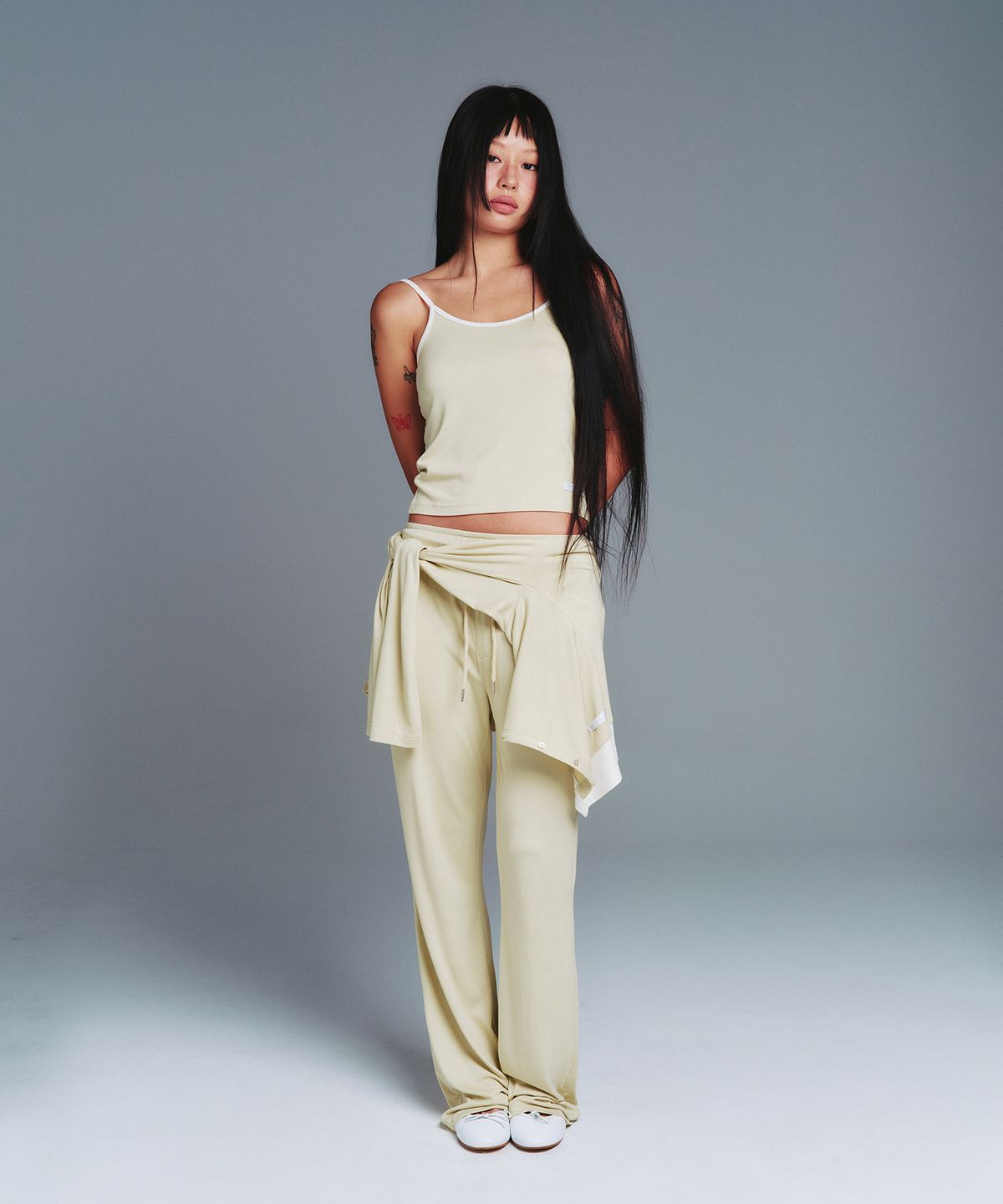 아메스 월드와이드(AMES-WORLDWIDE) CLASSIC CARDIGAN & SLEEVELESS SET LIGHT GREEN