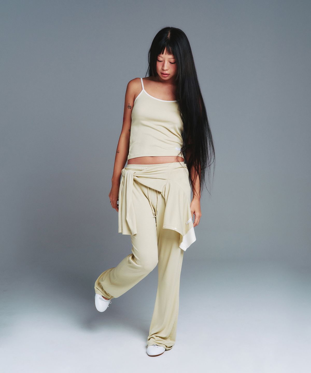 아메스 월드와이드(AMES-WORLDWIDE) CLASSIC CARDIGAN & SLEEVELESS SET LIGHT GREEN