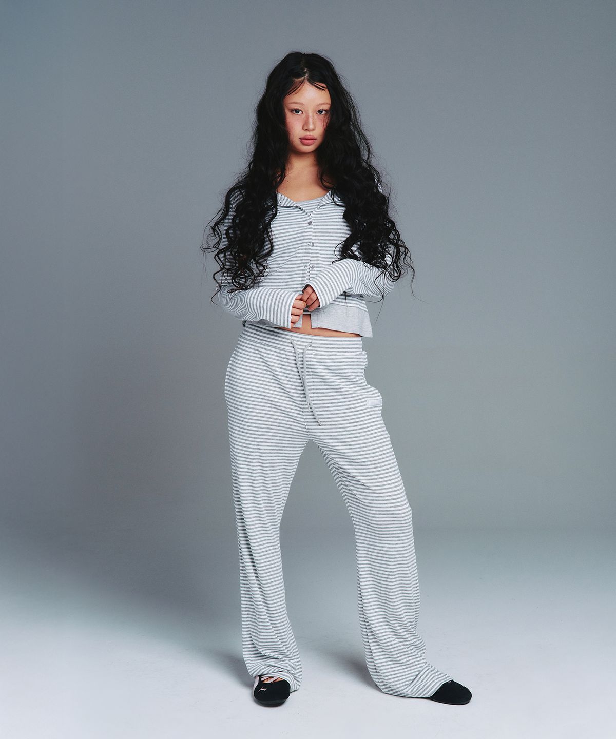 아메스 월드와이드(AMES-WORLDWIDE) CLASSIC BOOT CUT LEGGINGS PANTS GREY