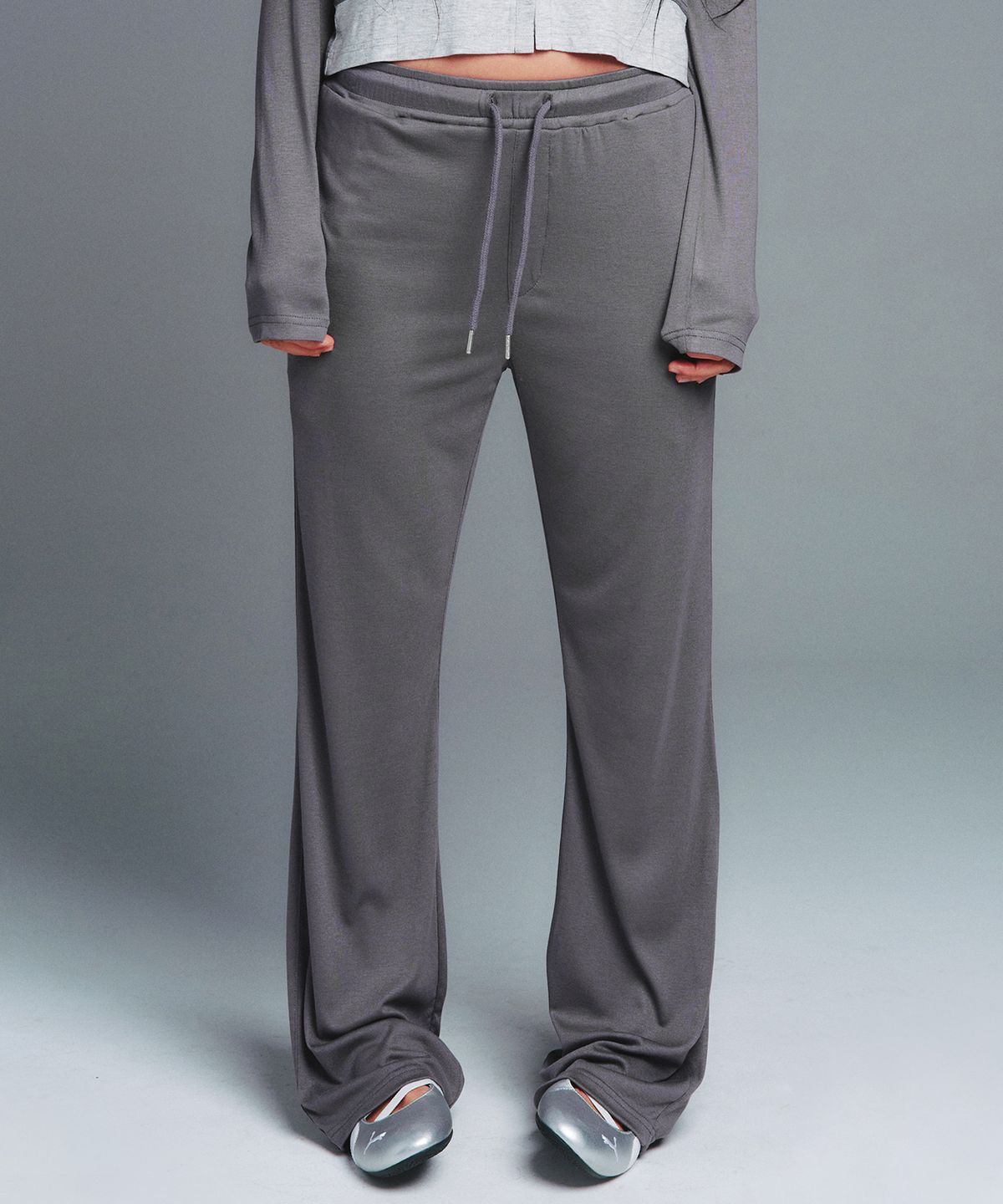 아메스 월드와이드(AMES-WORLDWIDE) CLASSIC BOOT CUT LEGGINGS PANTS CHARCOAL