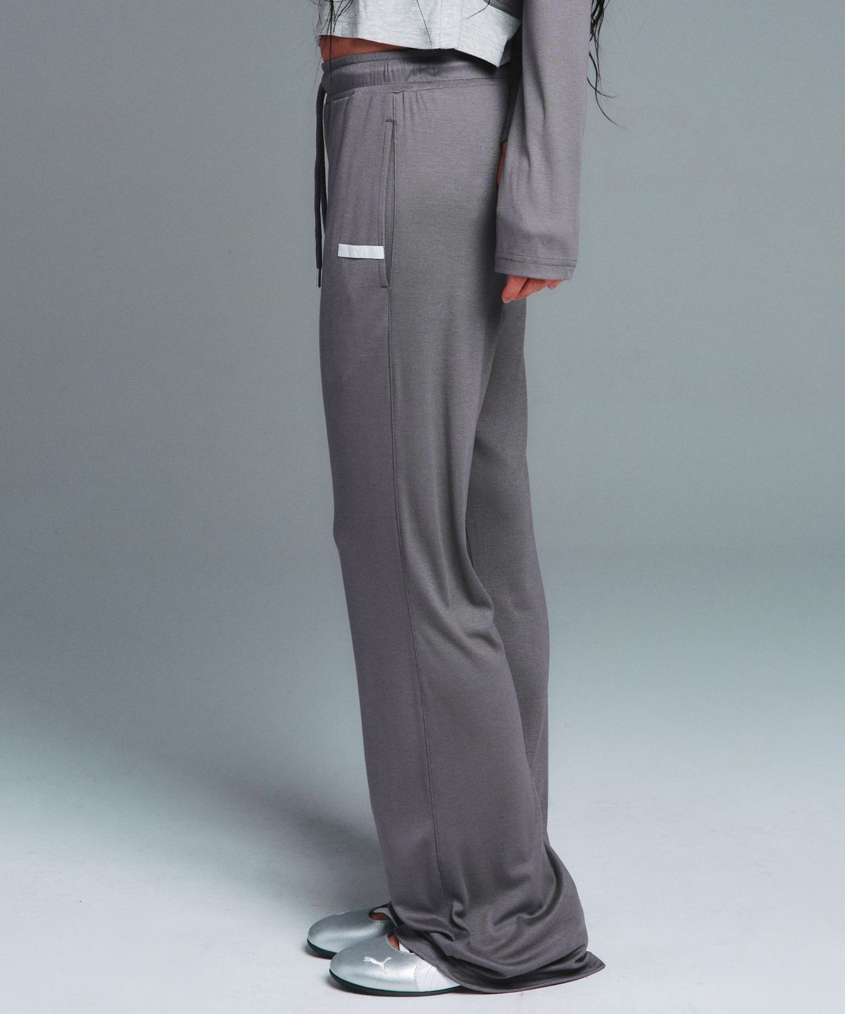 아메스 월드와이드(AMES-WORLDWIDE) CLASSIC BOOT CUT LEGGINGS PANTS CHARCOAL