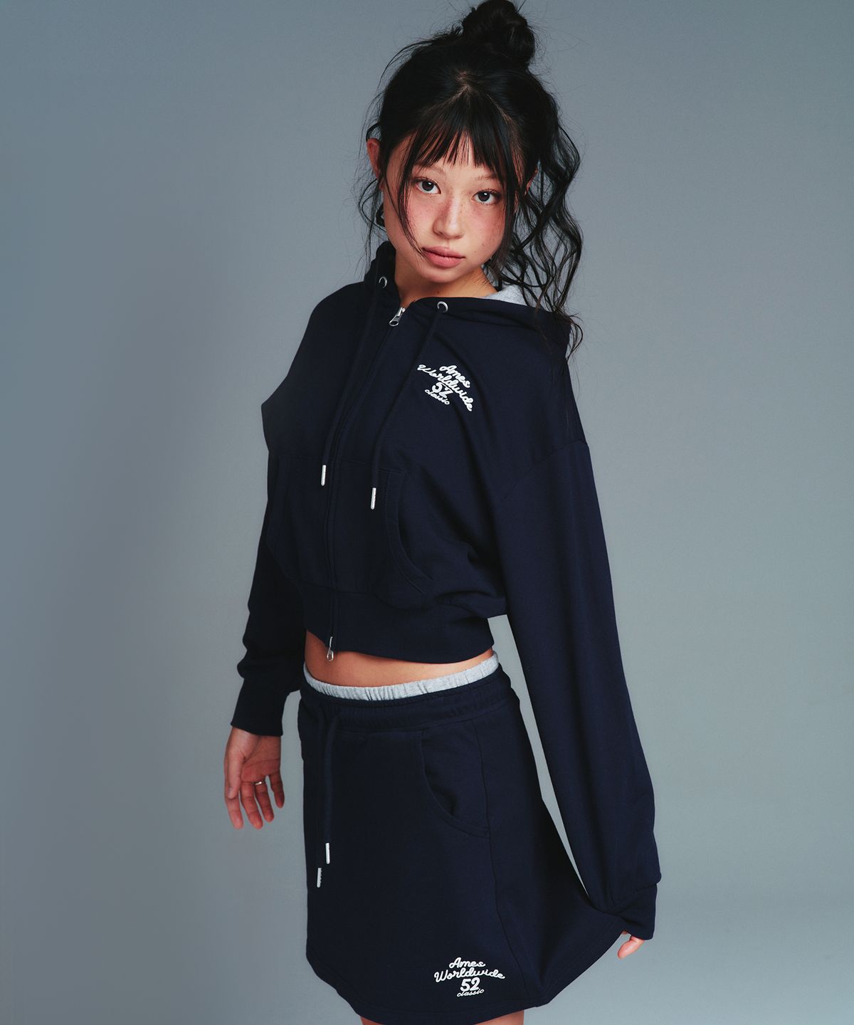 아메스 월드와이드(AMES-WORLDWIDE) CLASSIC MINI SWEAT SKIRT NAVY