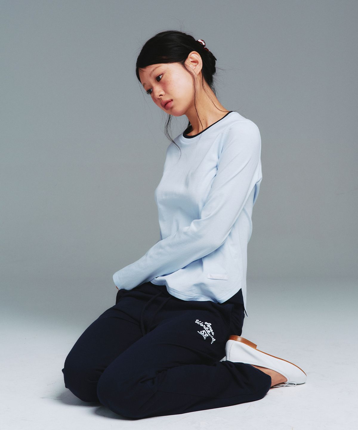 아메스 월드와이드(AMES-WORLDWIDE) CLASSIC UNBALANCE LAYERED LS TEE BLUE