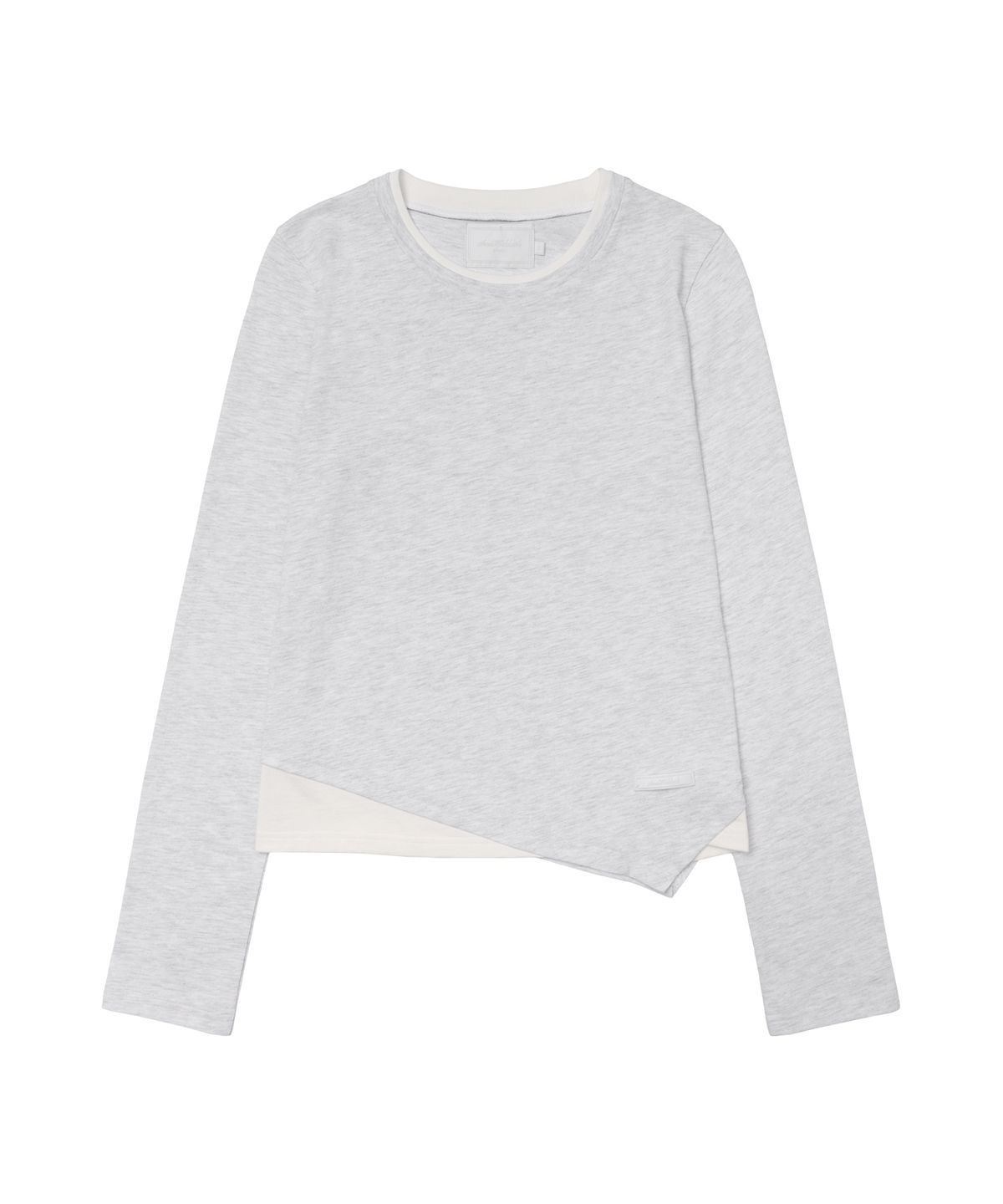 아메스 월드와이드(AMES-WORLDWIDE) CLASSIC UNBALANCE LAYERED LS TEE LIGHT GREY