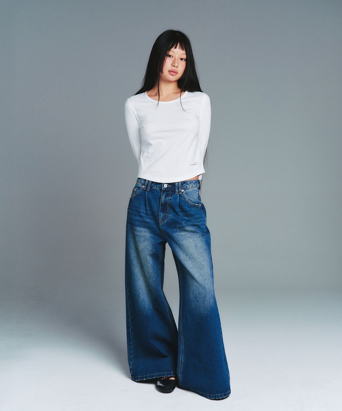 아메스 월드와이드(AMES-WORLDWIDE) CLASSIC 3/4 SLEEVE ROUND TEE WHITE
