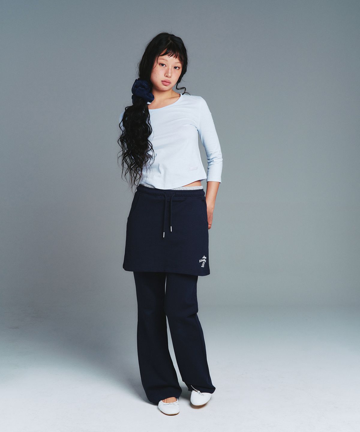 아메스 월드와이드(AMES-WORLDWIDE) CLASSIC 3/4 SLEEVE ROUND TEE BLUE