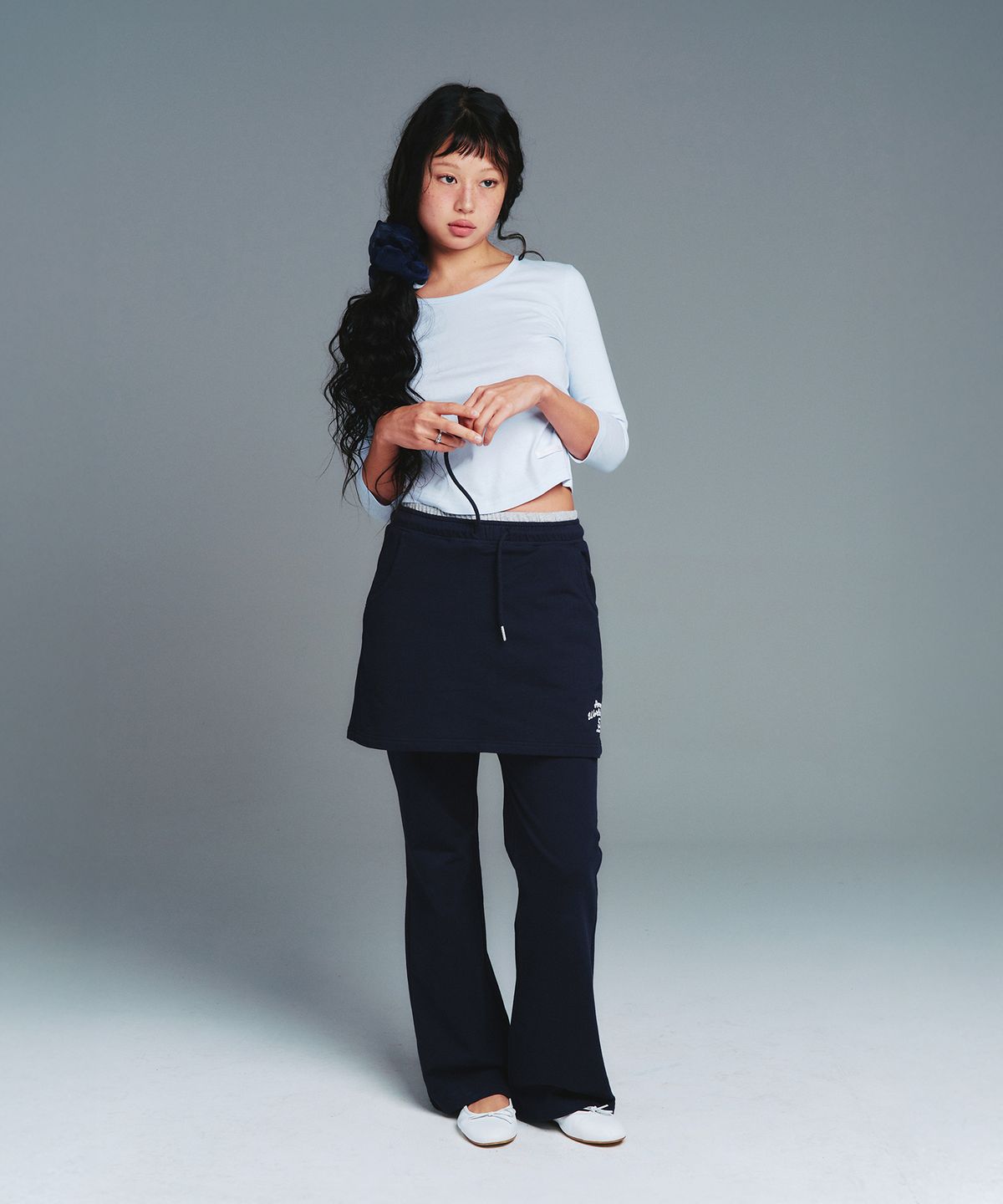 아메스 월드와이드(AMES-WORLDWIDE) CLASSIC 3/4 SLEEVE ROUND TEE BLUE