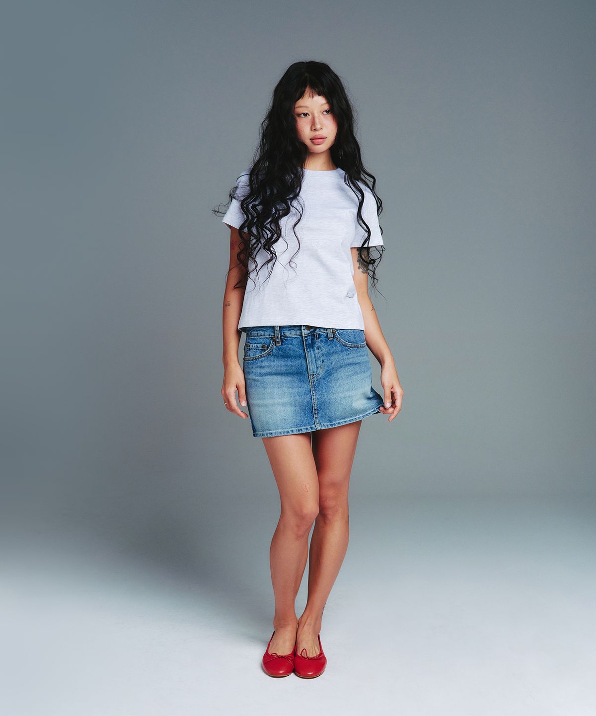 아메스 월드와이드(AMES-WORLDWIDE) CLASSIC BASIC TEE LIGHT GREY