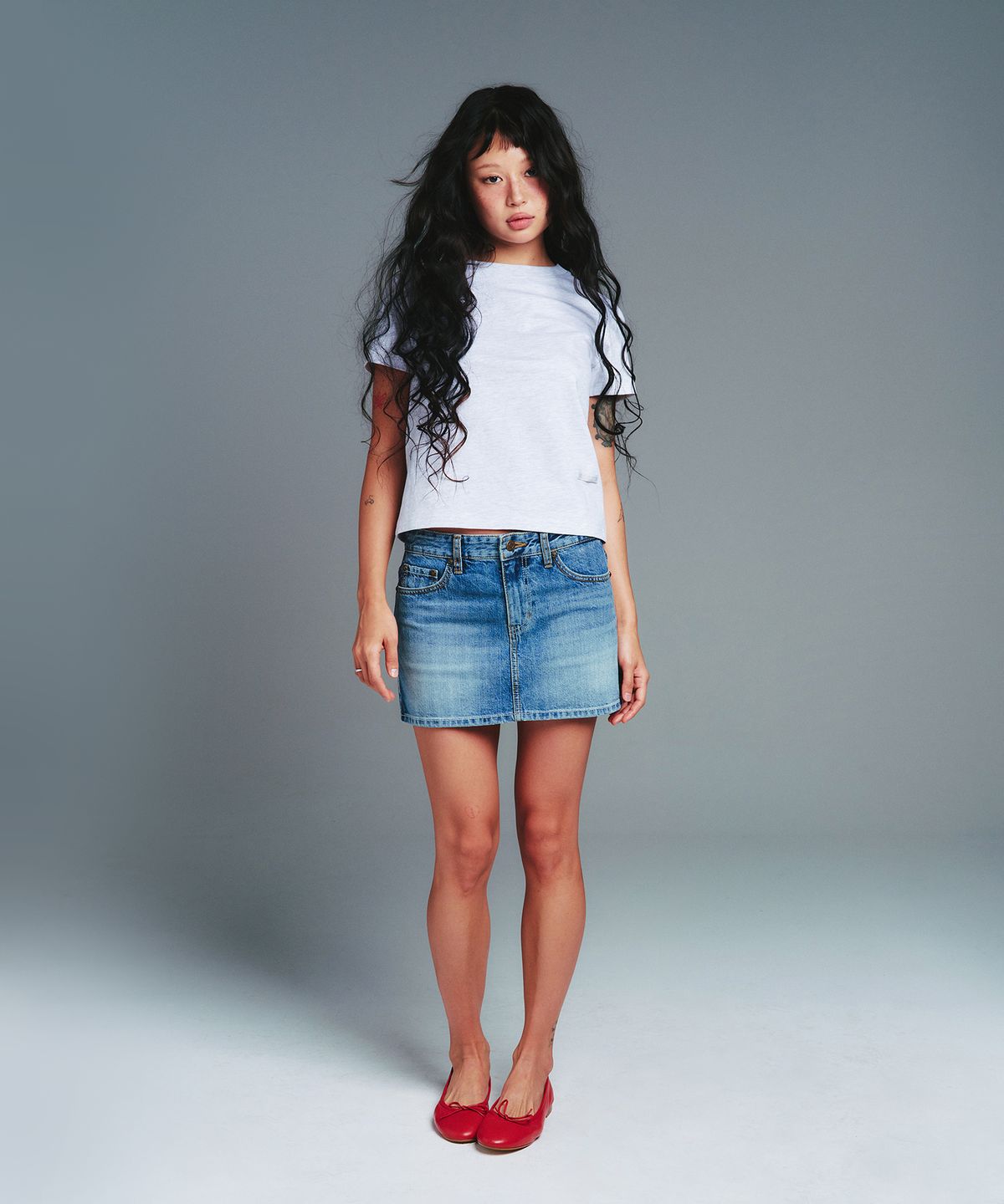아메스 월드와이드(AMES-WORLDWIDE) CLASSIC BASIC TEE LIGHT GREY