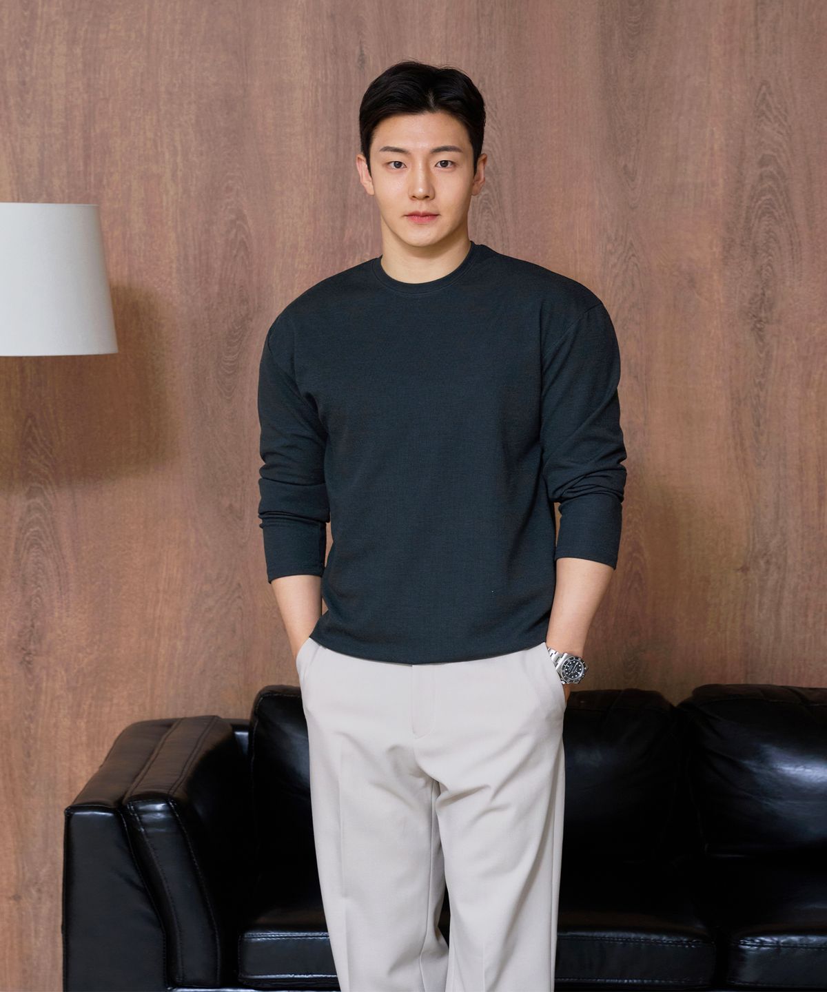 핵쿨남(HECKCOOLNAM) 탄탄 어깨넓어보이는 남자 머슬핏 긴팔 라운드 티셔츠