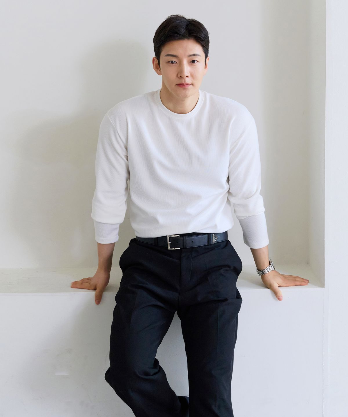 핵쿨남(HECKCOOLNAM) 탄탄 어깨넓어보이는 남자 머슬핏 긴팔 라운드 티셔츠