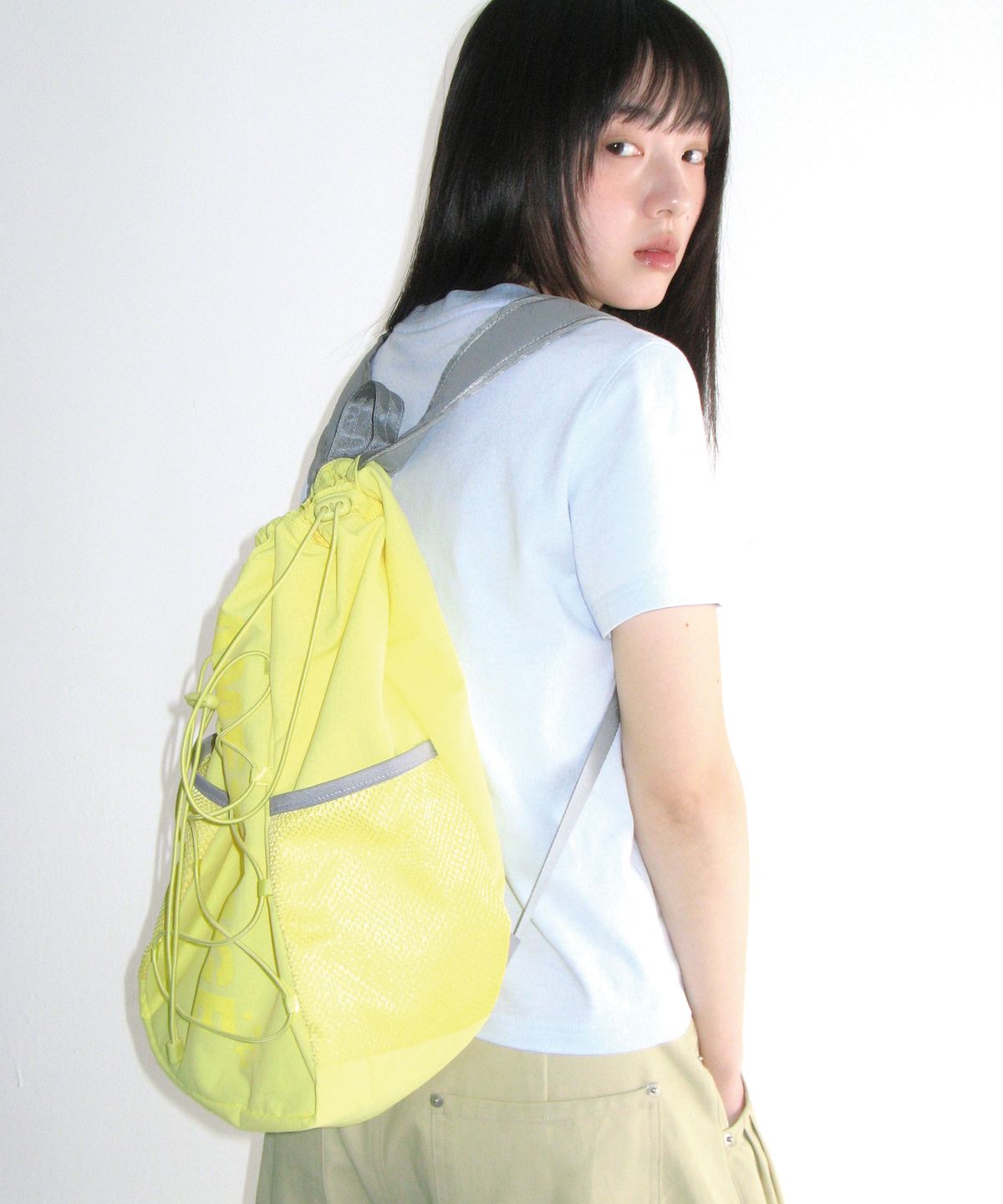 아메스 월드와이드(AMES-WORLDWIDE) STRING CASUAL BACK PACK YELLOW