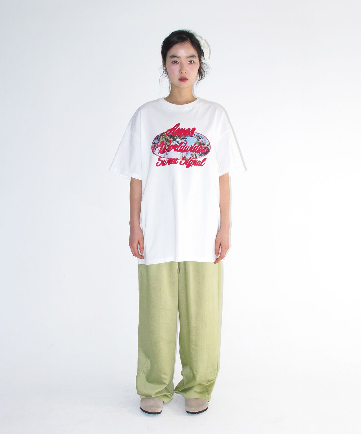 아메스 월드와이드(AMES-WORLDWIDE) STRIPE EASY PANTS GREEN