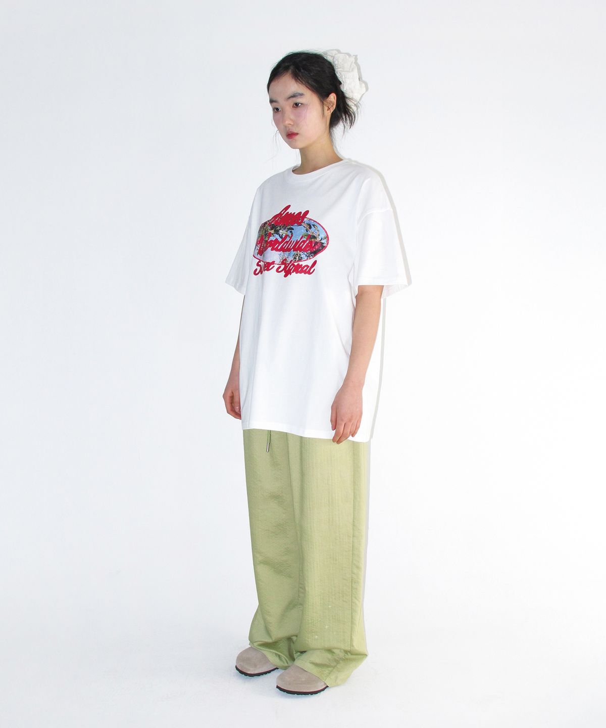 아메스 월드와이드(AMES-WORLDWIDE) STRIPE EASY PANTS GREEN