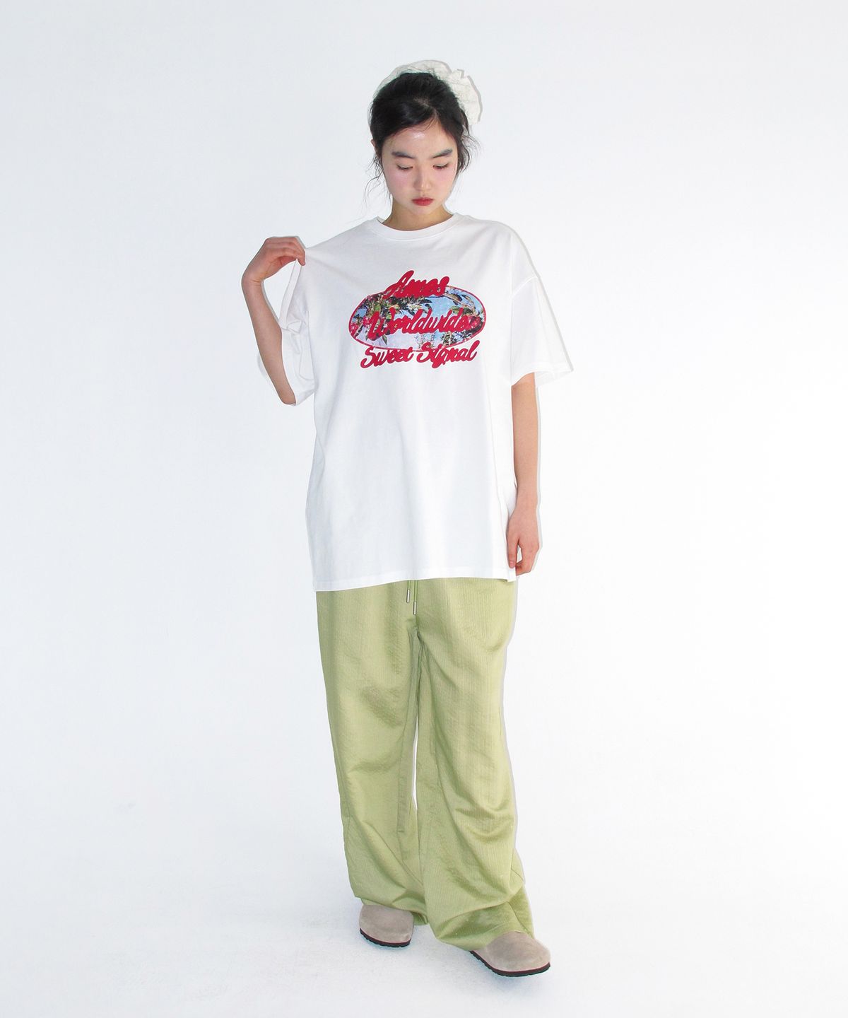 아메스 월드와이드(AMES-WORLDWIDE) STRIPE EASY PANTS GREEN
