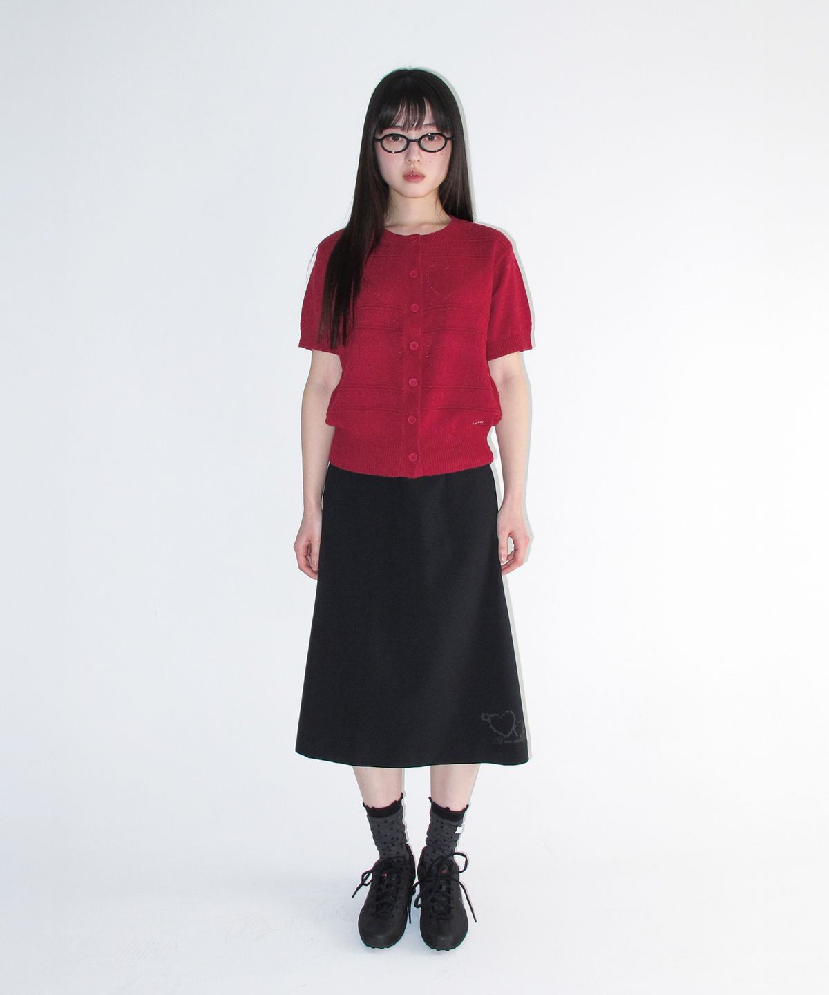 아메스 월드와이드(AMES-WORLDWIDE) GRACE FLARED MIDI SKIRT BLACK