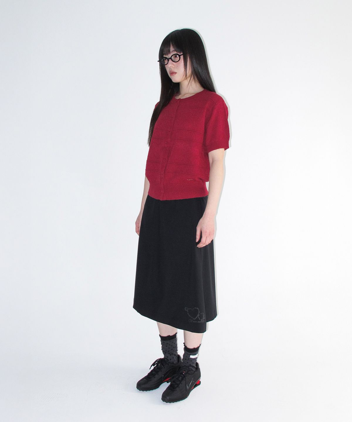 아메스 월드와이드(AMES-WORLDWIDE) GRACE FLARED MIDI SKIRT BLACK