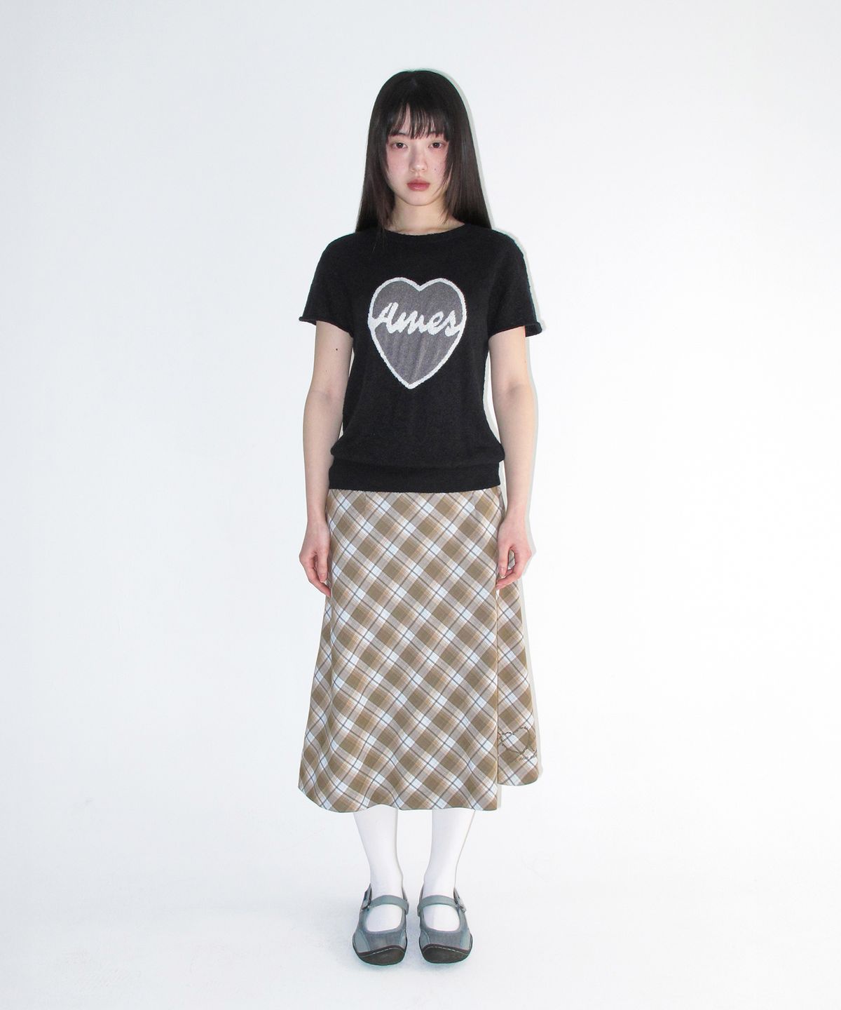 아메스 월드와이드(AMES-WORLDWIDE) GRACE FLARED MIDI SKIRT BLUE