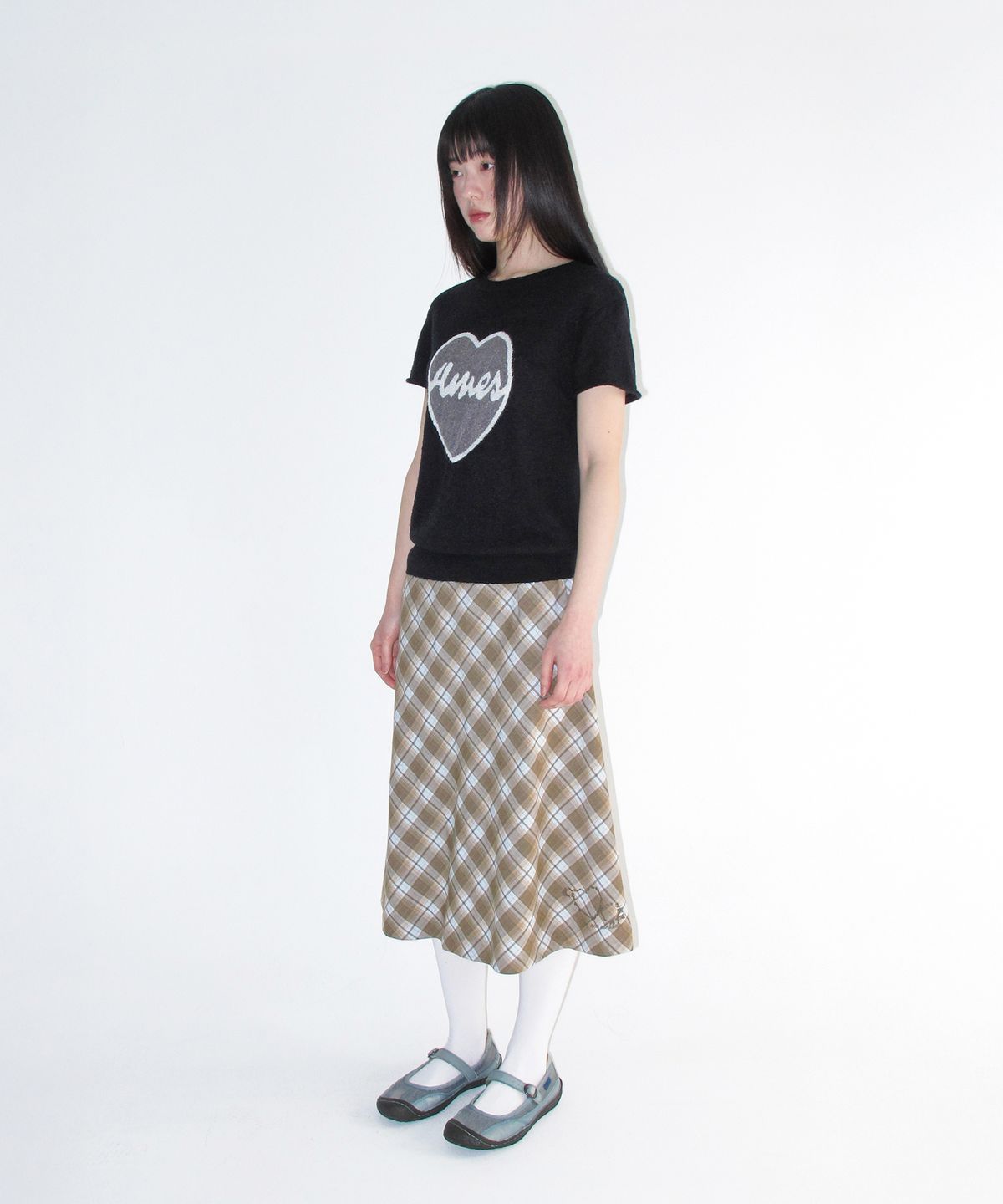 아메스 월드와이드(AMES-WORLDWIDE) GRACE FLARED MIDI SKIRT BLUE
