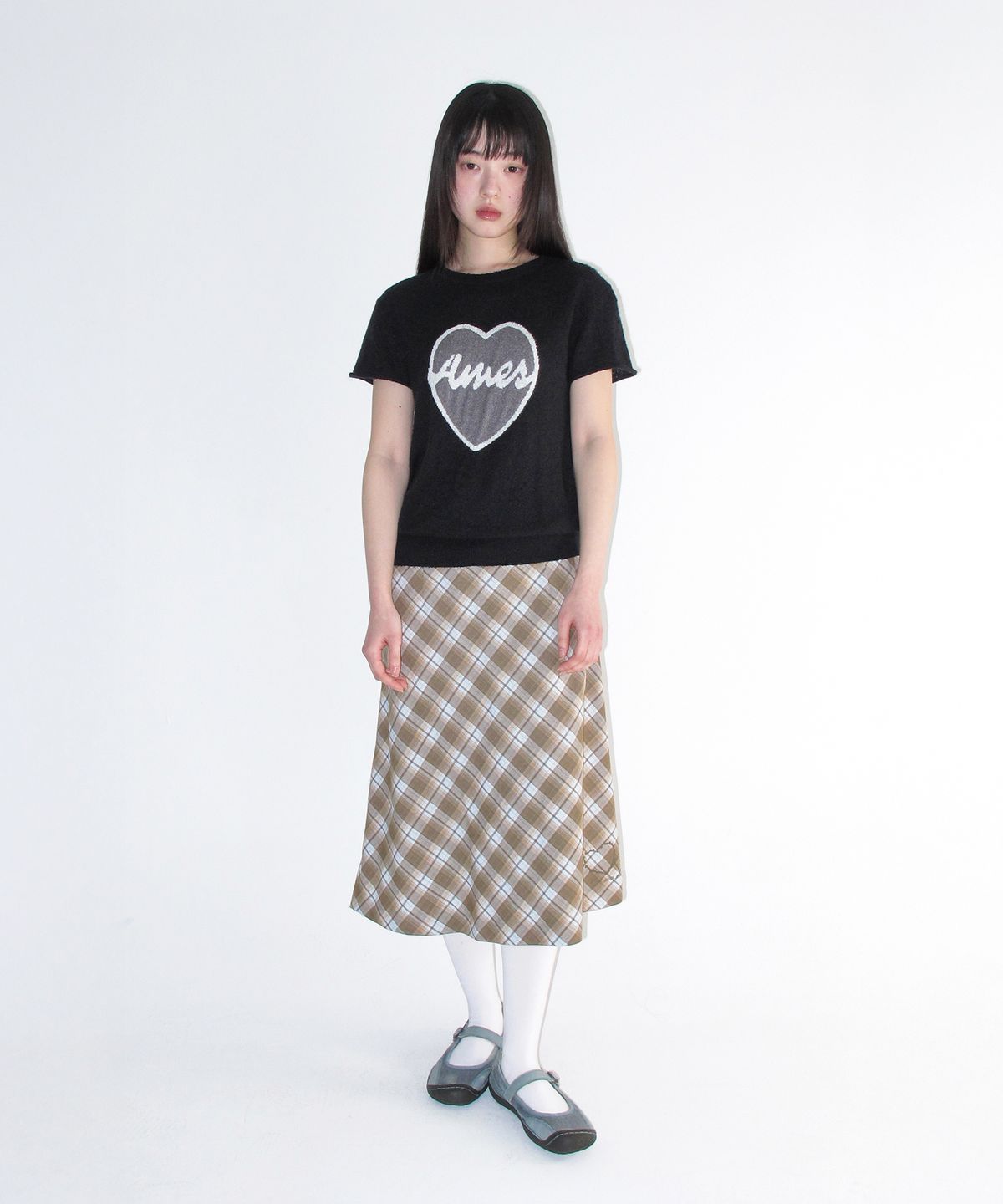 아메스 월드와이드(AMES-WORLDWIDE) GRACE FLARED MIDI SKIRT BLUE