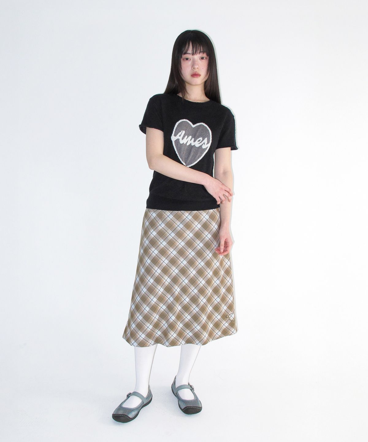 아메스 월드와이드(AMES-WORLDWIDE) GRACE FLARED MIDI SKIRT BLUE